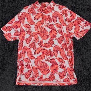 Under Armour Shirt Large Orange White The Playoff Polo Floral Pullover Mens